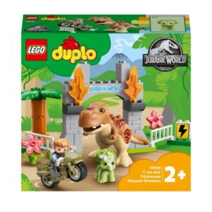 LEGO DUPLO Jurassic World T. rex och Triceratops rymmer 10939
